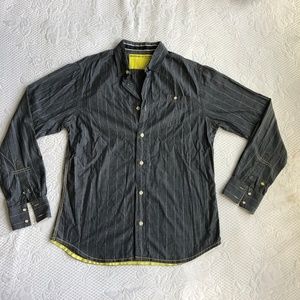 descendant of thieves grey striped button down